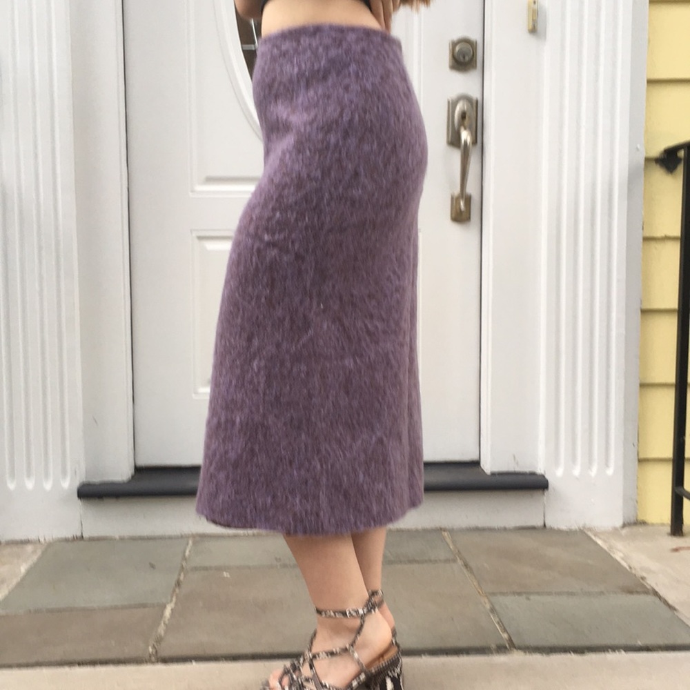 French connection purple wool midi skirt - Picture 2 of 5